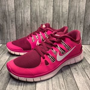 Nike Free 5.0 Running Pink Wine Womens Size 7.5